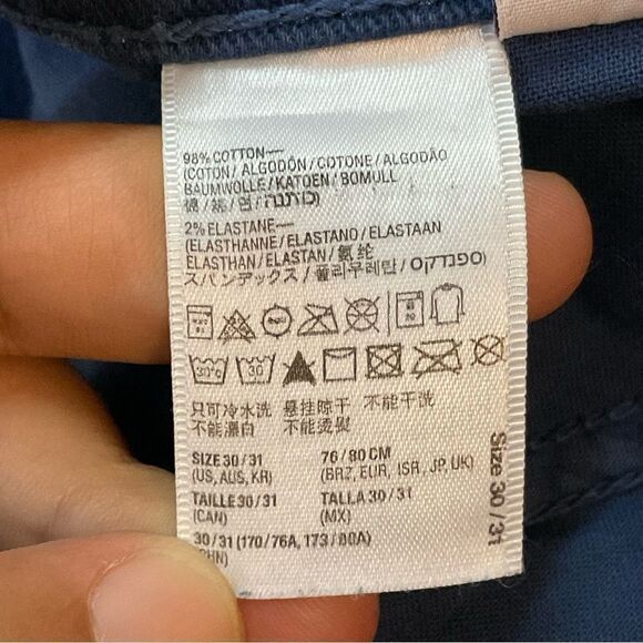 American Apparel Y2K Blue Cotton Denim High Waisted Cuffed Shorts Size 30/31 - Picture 10 of 11